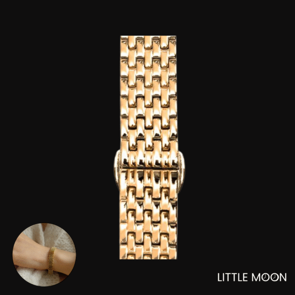 Vintage Statement Bracelet 18K Gold Plated — Chaîne Plate Acier Inoxydable