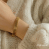 Vintage Statement Bracelet 18K Gold Plated — Chaîne Plate Acier Inoxydable