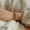 Vintage Statement Bracelet 18K Gold Plated — Chaîne Plate Acier Inoxydable