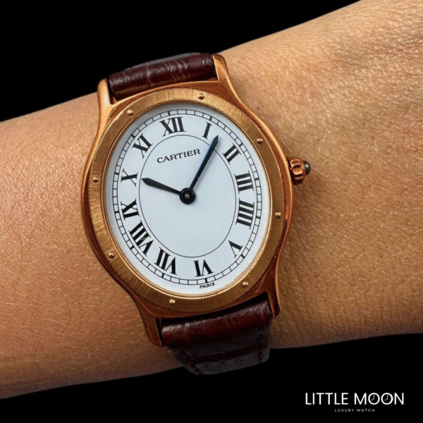 Cartier Arcade Ultra Slim – Montre de Luxe Classique Cuir Bordeaux